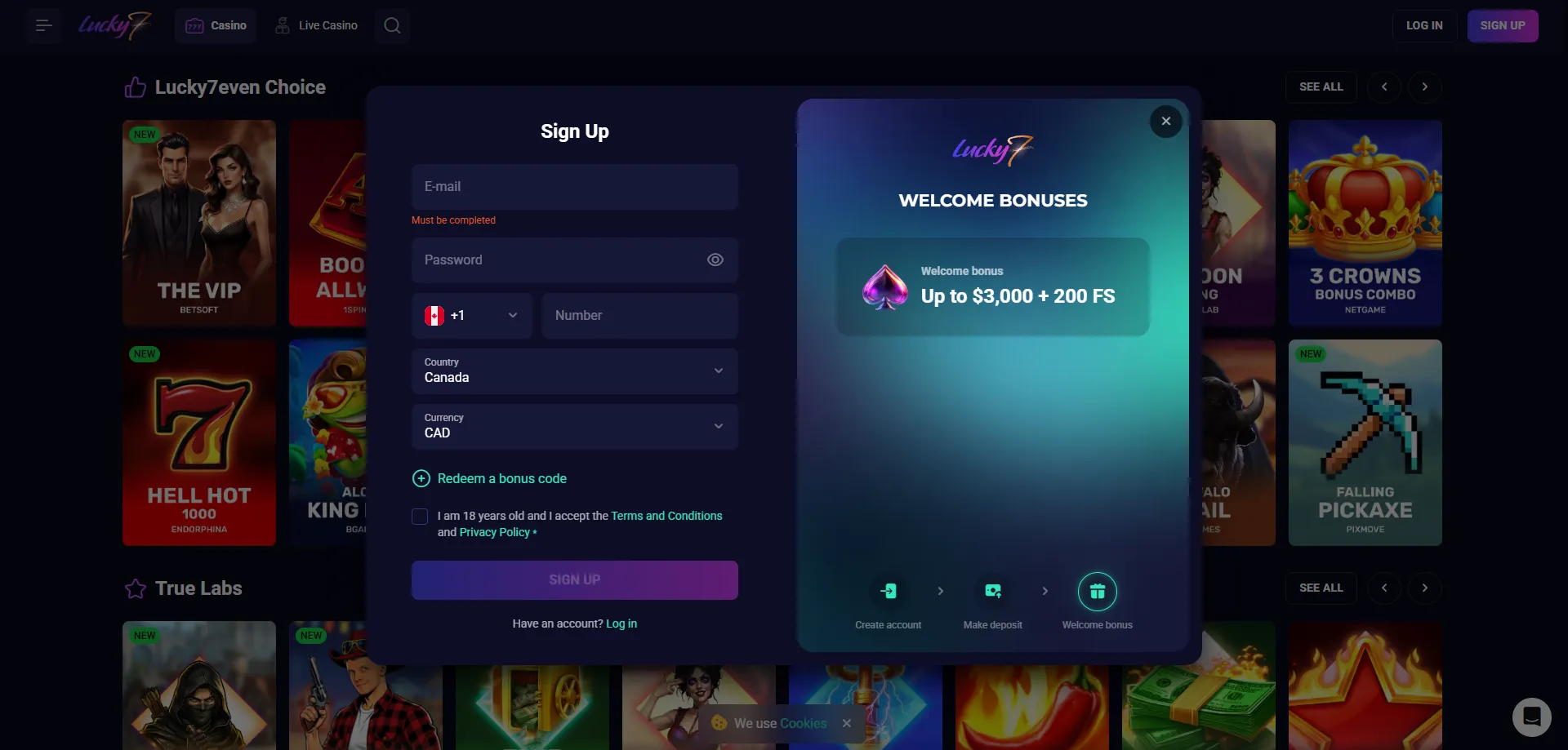 Lucky Seven Casino no deposit bonus offer for new players