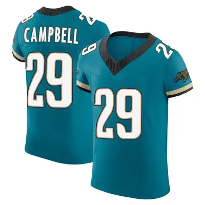 Men's Elite Tevaughn Campbell Jacksonville Jaguars Teal Prowler Throwback Vapor F.U.S.E. Jersey