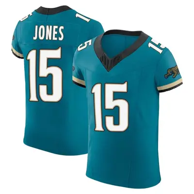 Men's Elite Tim Jones Jacksonville Jaguars Teal Prowler Throwback Vapor F.U.S.E. Jersey