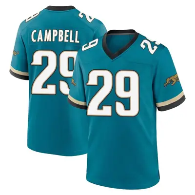 Men's Game Tevaughn Campbell Jacksonville Jaguars Teal Prowler Throwback Jersey