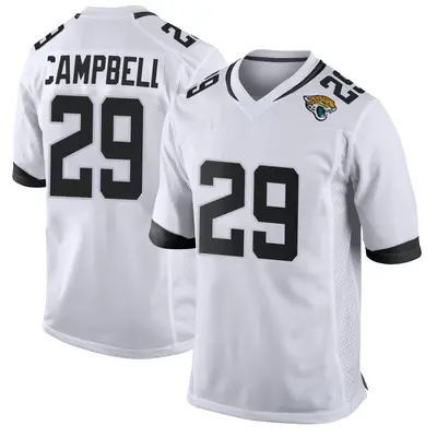 Men's Game Tevaughn Campbell Jacksonville Jaguars White Jersey