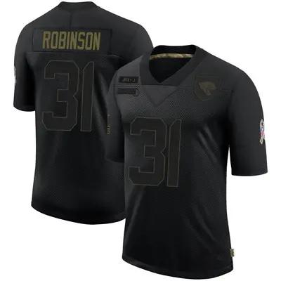 Men's Limited Keilan Robinson Jacksonville Jaguars Black 2020 Salute To Service Jersey