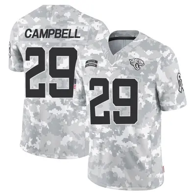 Men's Limited Tevaughn Campbell Jacksonville Jaguars Arctic Camo 2024 Salute to Service Jersey