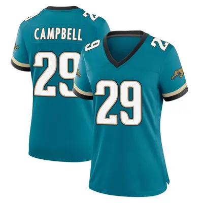 Women's Game Tevaughn Campbell Jacksonville Jaguars Teal Prowler Throwback Jersey