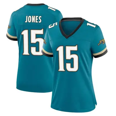 Women's Game Tim Jones Jacksonville Jaguars Teal Prowler Throwback Jersey