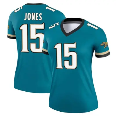 Women's Legend Tim Jones Jacksonville Jaguars Teal Prowler Throwback Jersey