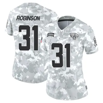 Women's Limited Keilan Robinson Jacksonville Jaguars Arctic Camo 2024 Salute to Service Jersey