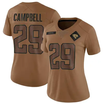 Women's Limited Tevaughn Campbell Jacksonville Jaguars Brown 2023 Salute To Service Jersey